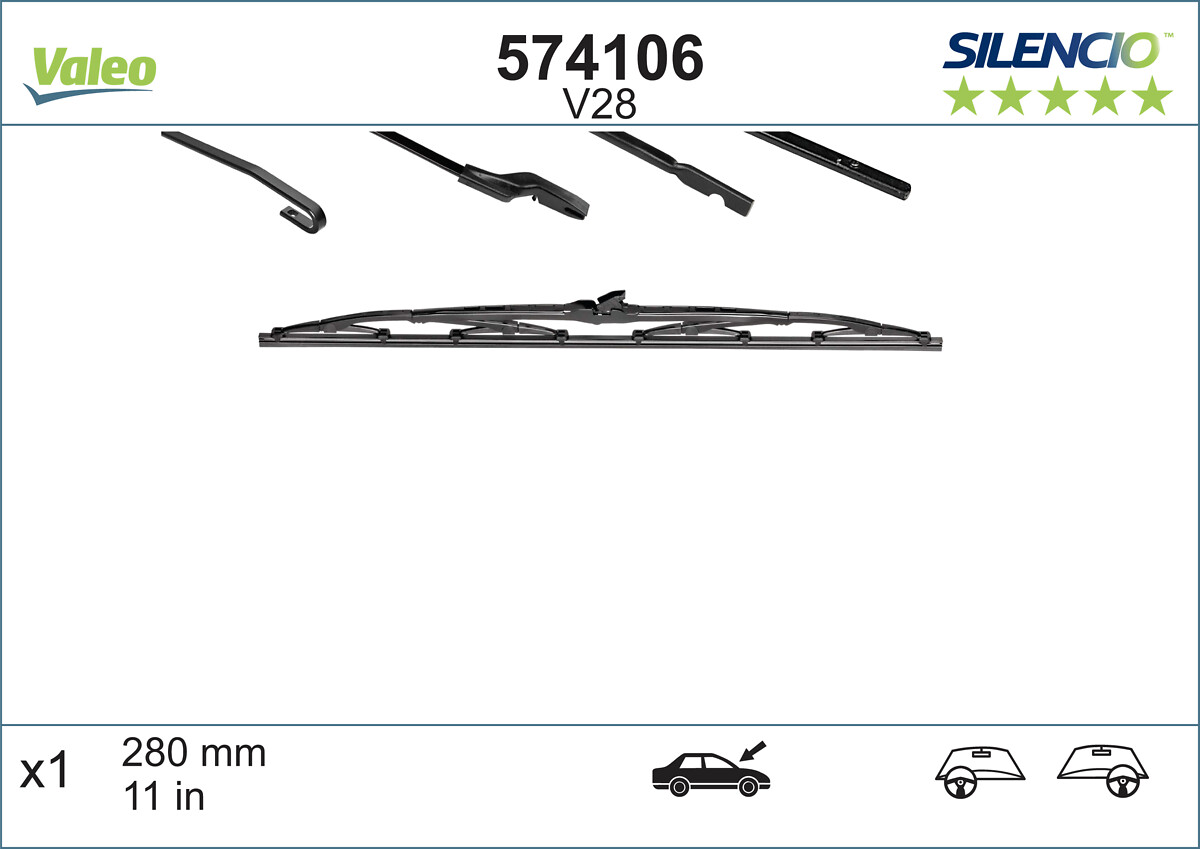 VALEO SILENCIO CARDBOARD Ablaktörlő lapát 574106_VALEO